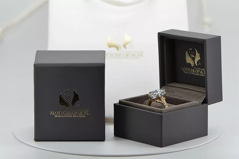 Zircon 8K žlté zlato Ring Vintage Jewlery vrc084x-zi Art Deco